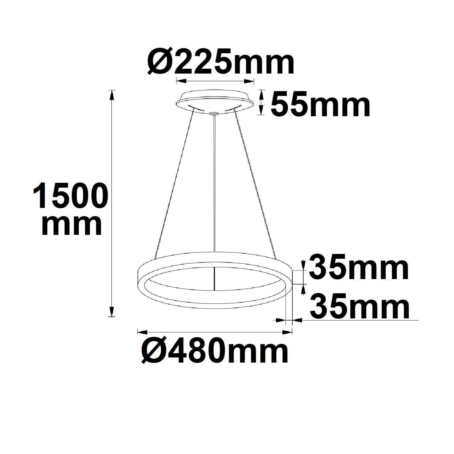 ISOLED LED Hängeleuchte Orbit 480 weiß 38W rund ColorSwitch 3000|3500|4000K dimmbar