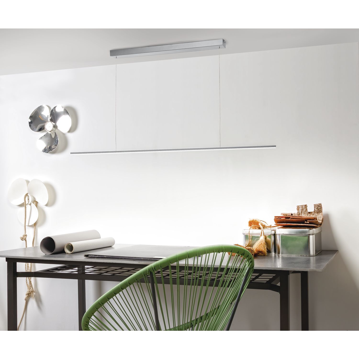 Pendelleuchte LD 8104 P 3000 K warmweiß 890 mm alu