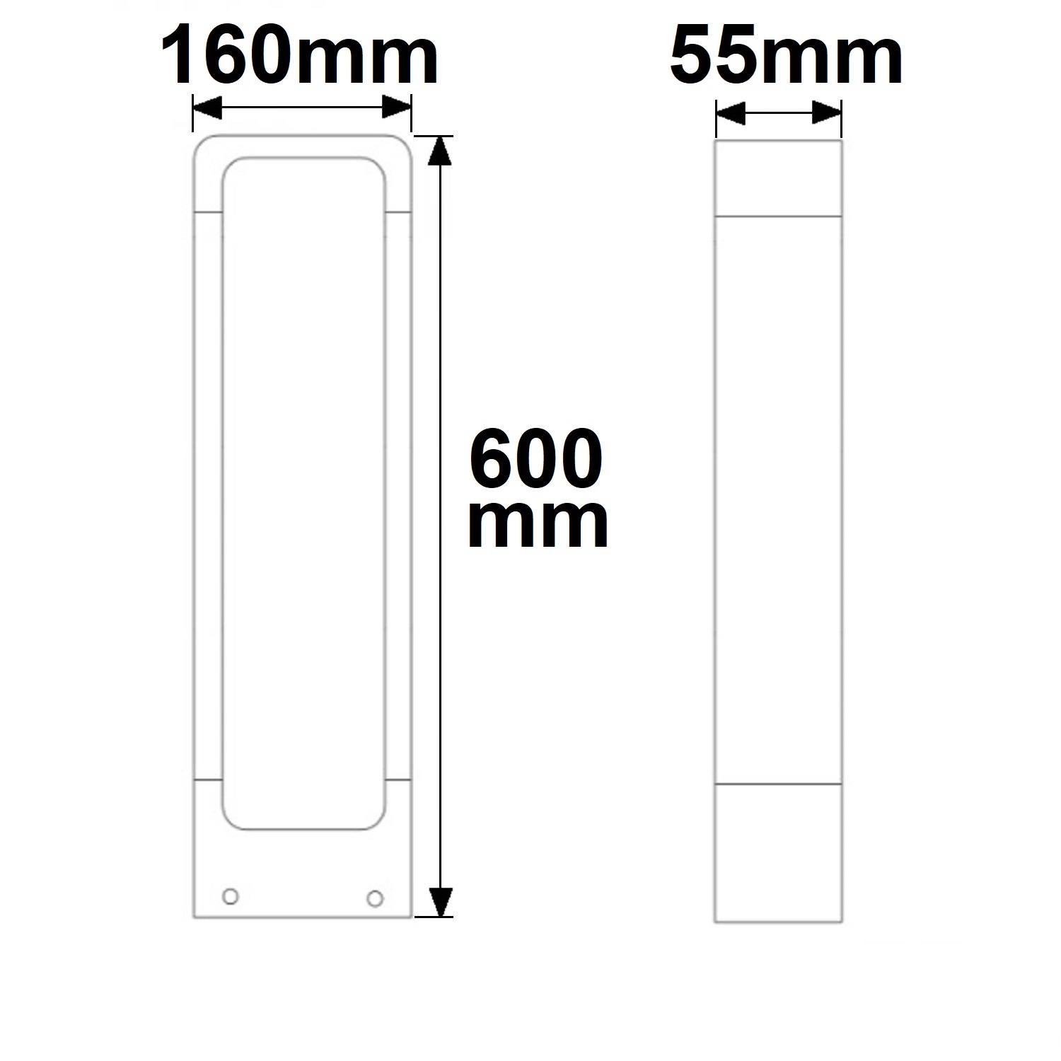 ISOLED LED Wegeleuchte Poller-2 60cm 9W sandschwarz warmweiß
