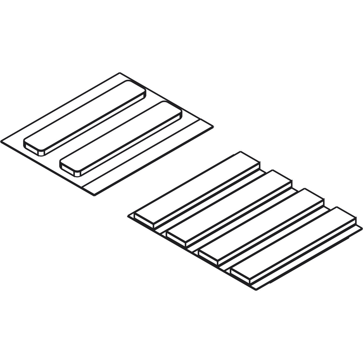 Hawa HAWA Junior GP Gleitelemente-Set zu U-Führungsschiene Glas 10 mm selbstklebend
