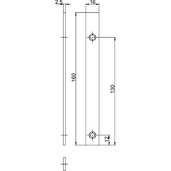 GU Anschlussstulp/Stulpverlängerung unten für Secury MFV,160 x 16mm,silberfarbig