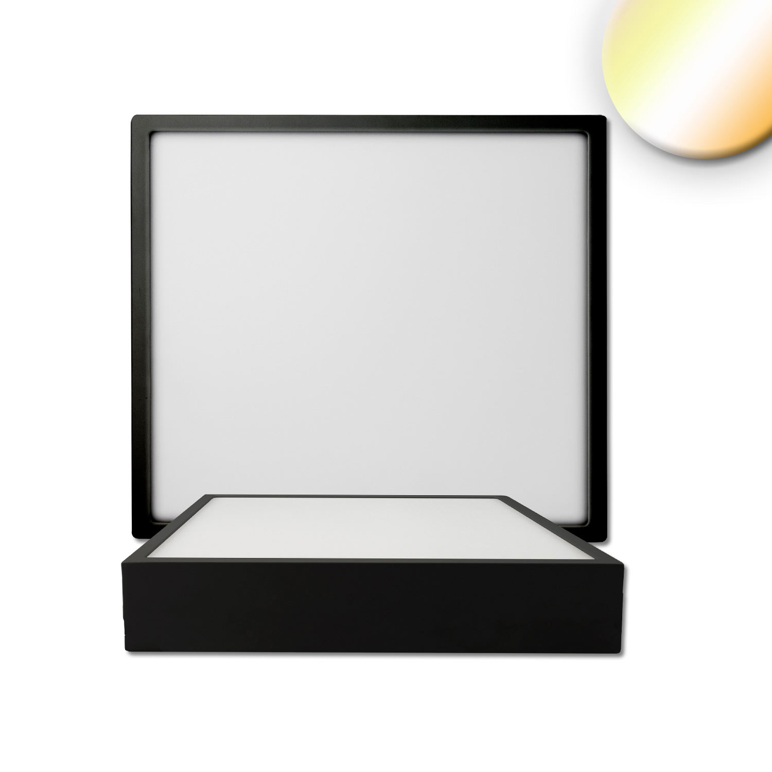 ISOLED LED Deckenleuchte PRO schwarz 24W eckig 225x225mm ColorSwitch 2700|3000|4000K dimmbar