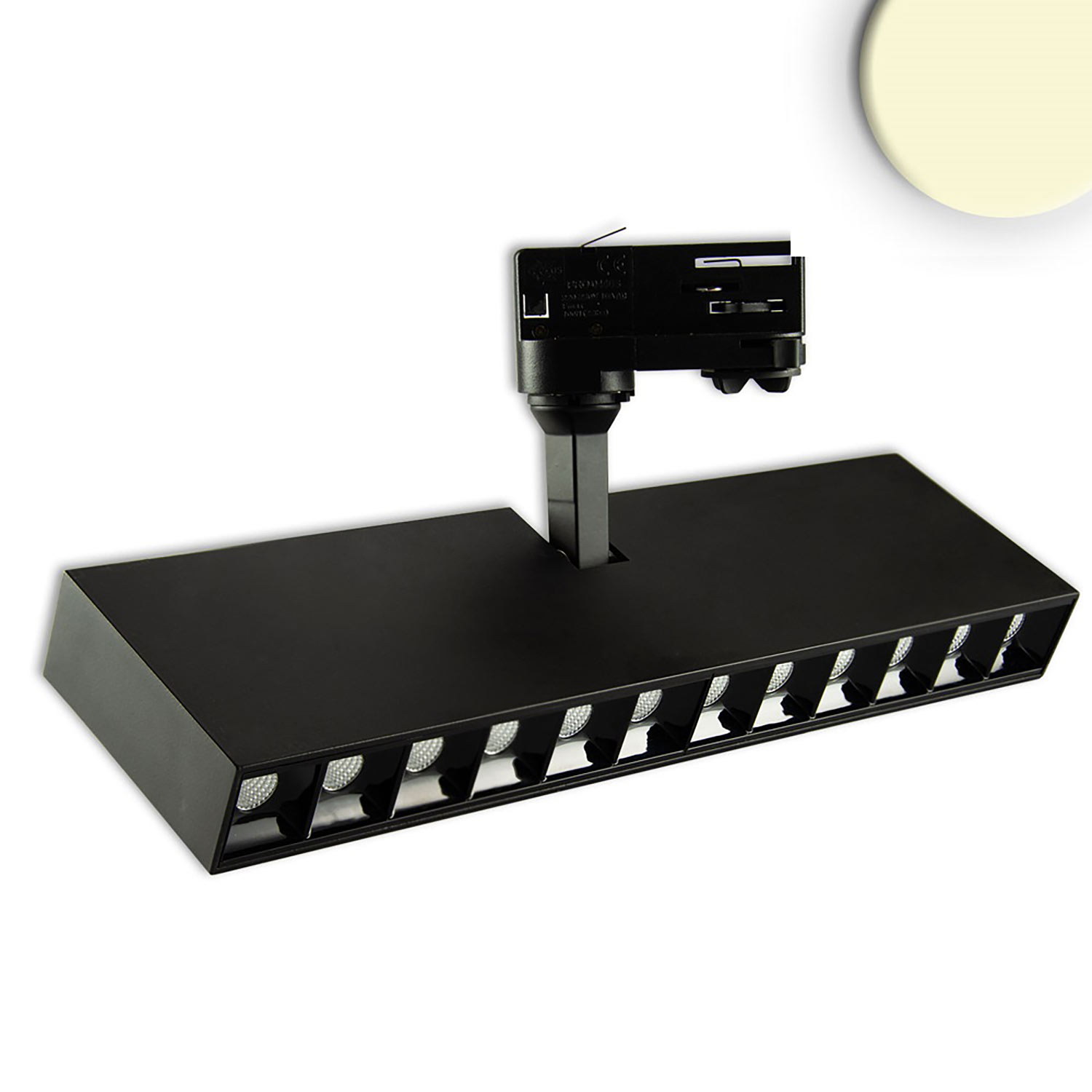 ISOLED 3-Phasen Raster-Schienen-Strahler 35W 45° schwarz matt 3000K