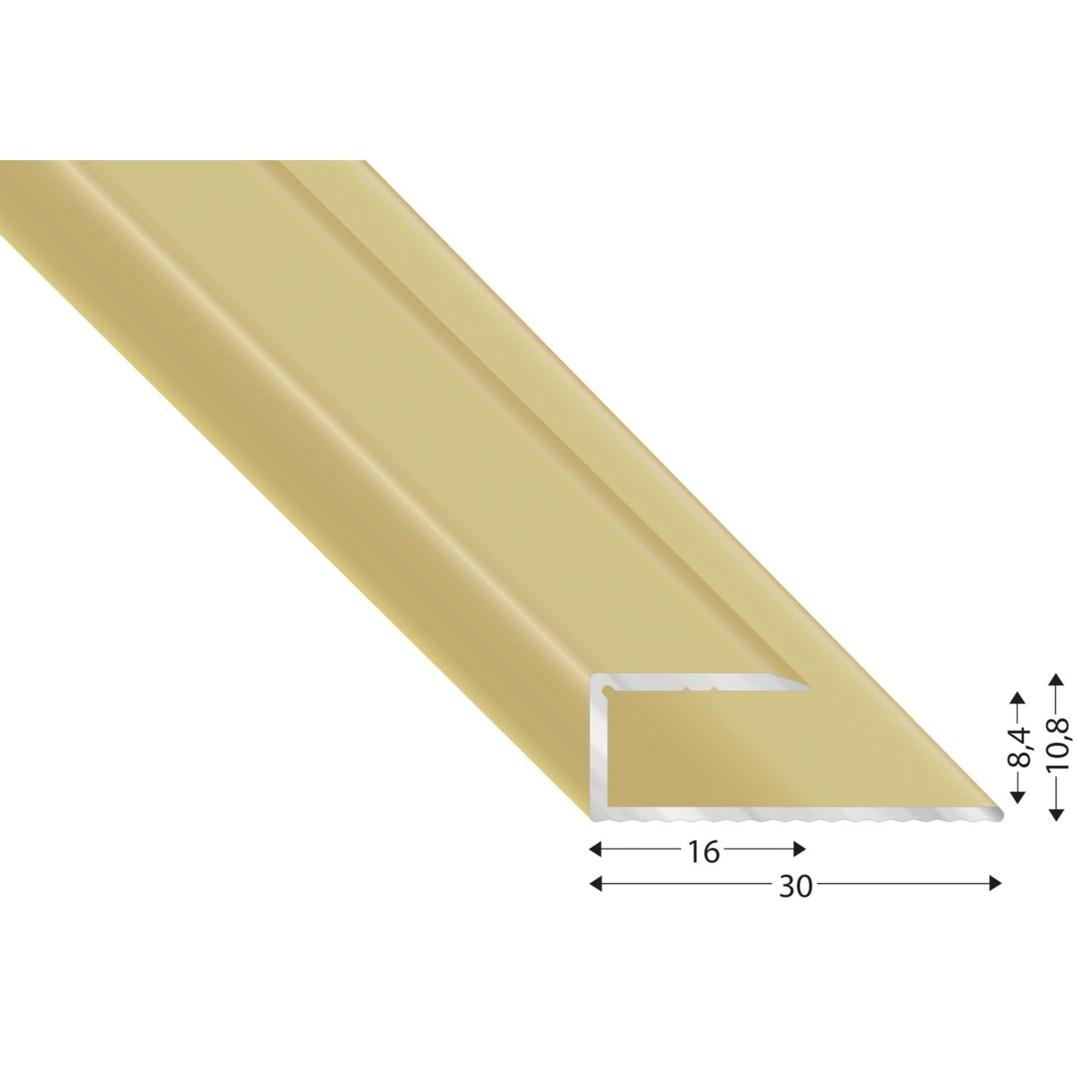 Kügele Gleitabschlussprofil U Alu sand eloxiert 8/2700 mm