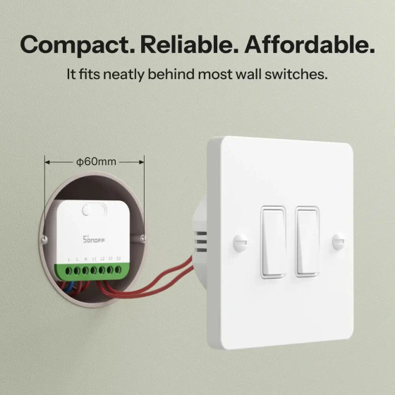 Sonoff MINI DUO 2-Fach Matter WiFi Intelligenter Schalter MINI-2GS