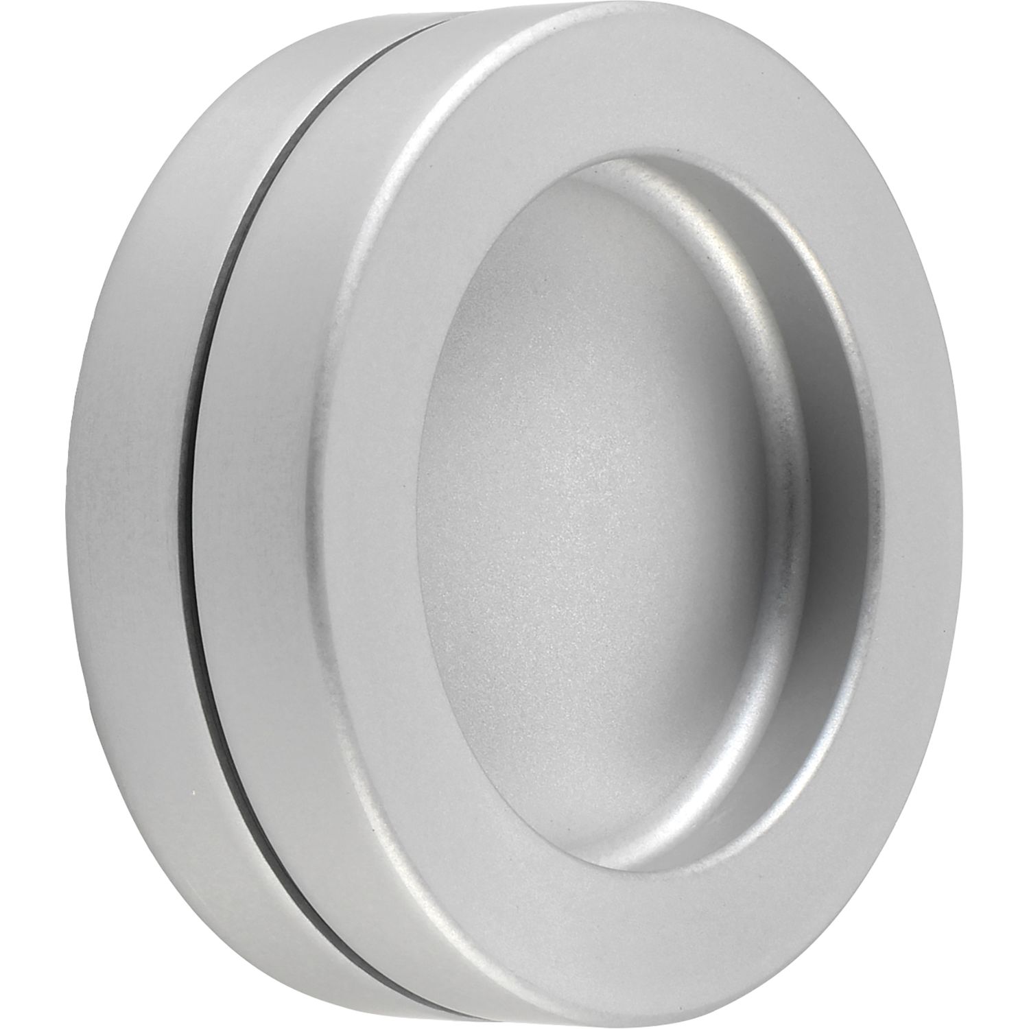 KWS Schiebetürmuschelpaar selbstklebend, Ø 65mm, Aluminium silber eloxiert
