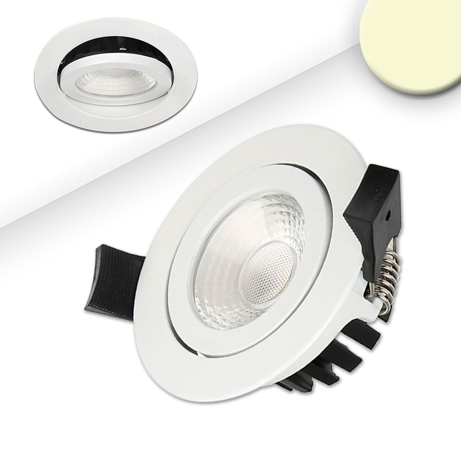 ISOLED LED Einbaustrahler weiß 8W 36° rund warmweiß IP65 dimmbar