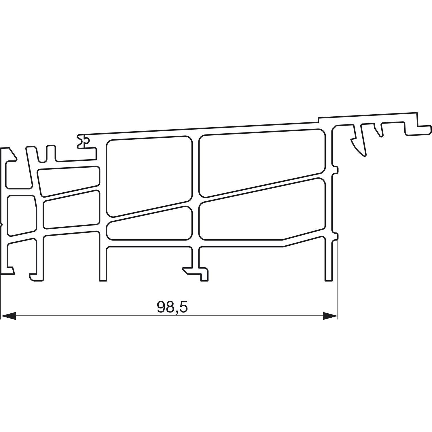 GU Thermostep 164/204 Grundkörper Verbreiterungsprofil P1719 L=6700 mm silber