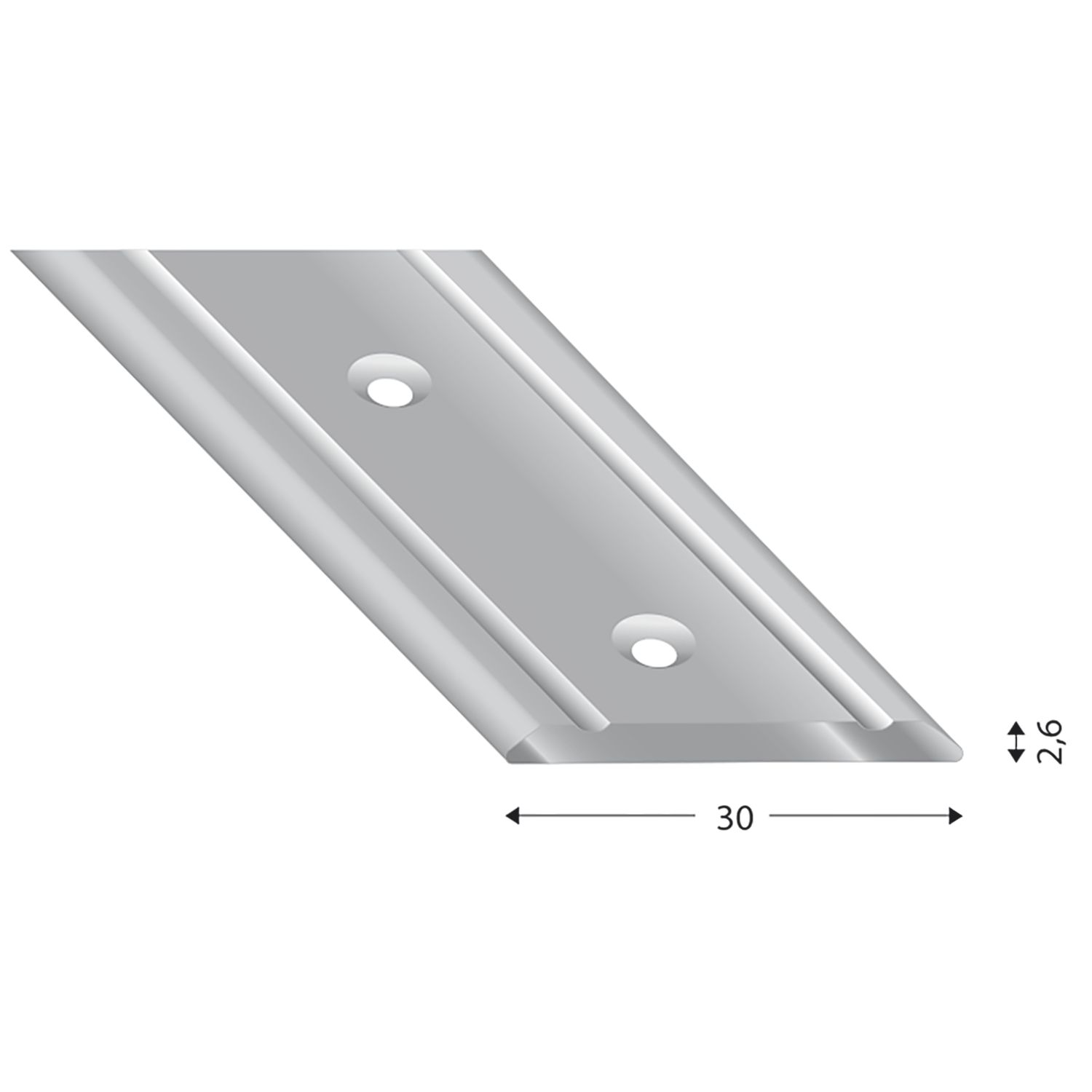 Kügele Abdeckprofil Alu silber eloxiert 30/1000 mm