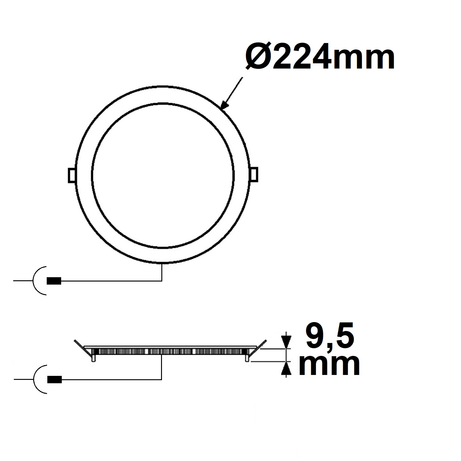 ISOLED LED Downlight 18W rund ultraflach schwarz 225mm ColorSwitch 3000|3500|4000K dimmbar