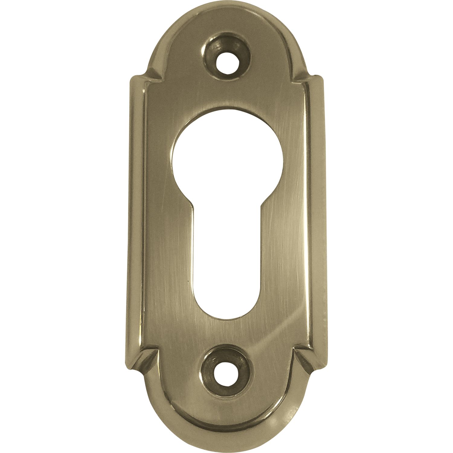 Grundmann Zylinderrosette PZ, WG oval, 32 x 74 x 6, Messing poliert schutzlackiert