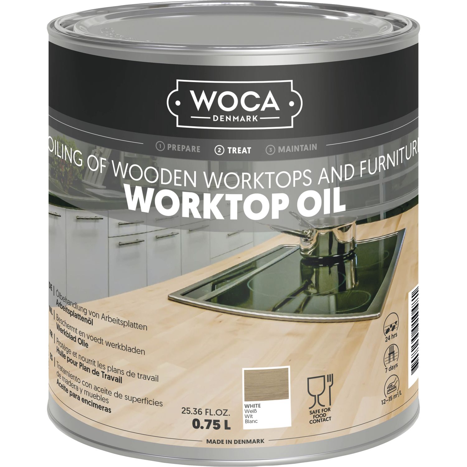 Woca Arbeitsplattenöl weiß 0,75 Liter