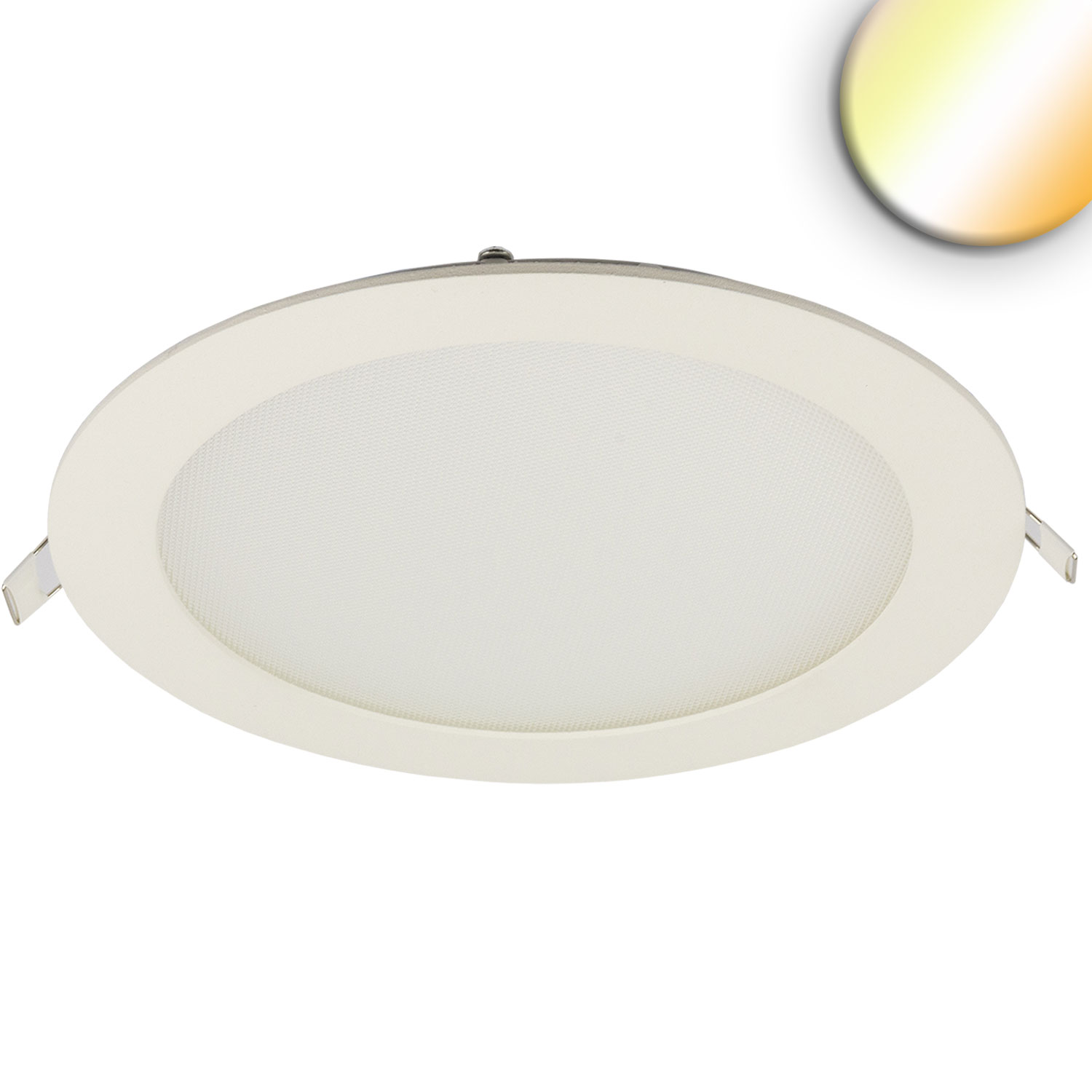 ISOLED LED Downlight 24W rund ultraflach weiß 300mm ColorSwitch 3000|3500|4000K dimmbar