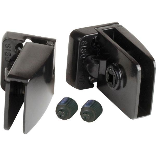Siso Glastürscharnier Square Set, Glas 4-6 mm 43x30 mm, Zink schwarz