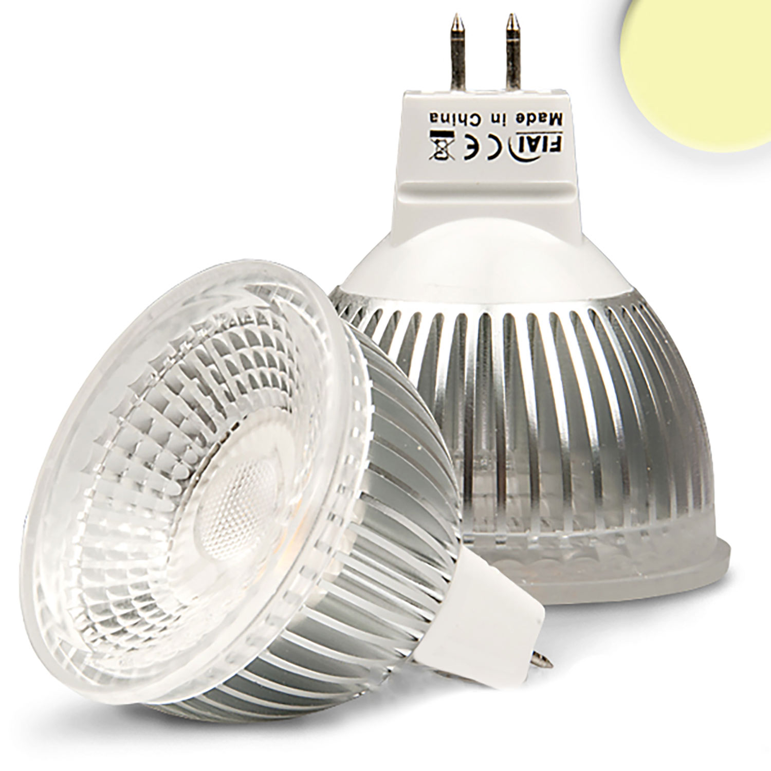 ISOLED MR16 LED Strahler 6W GLAS-COB 70° warmweiß dimmbar