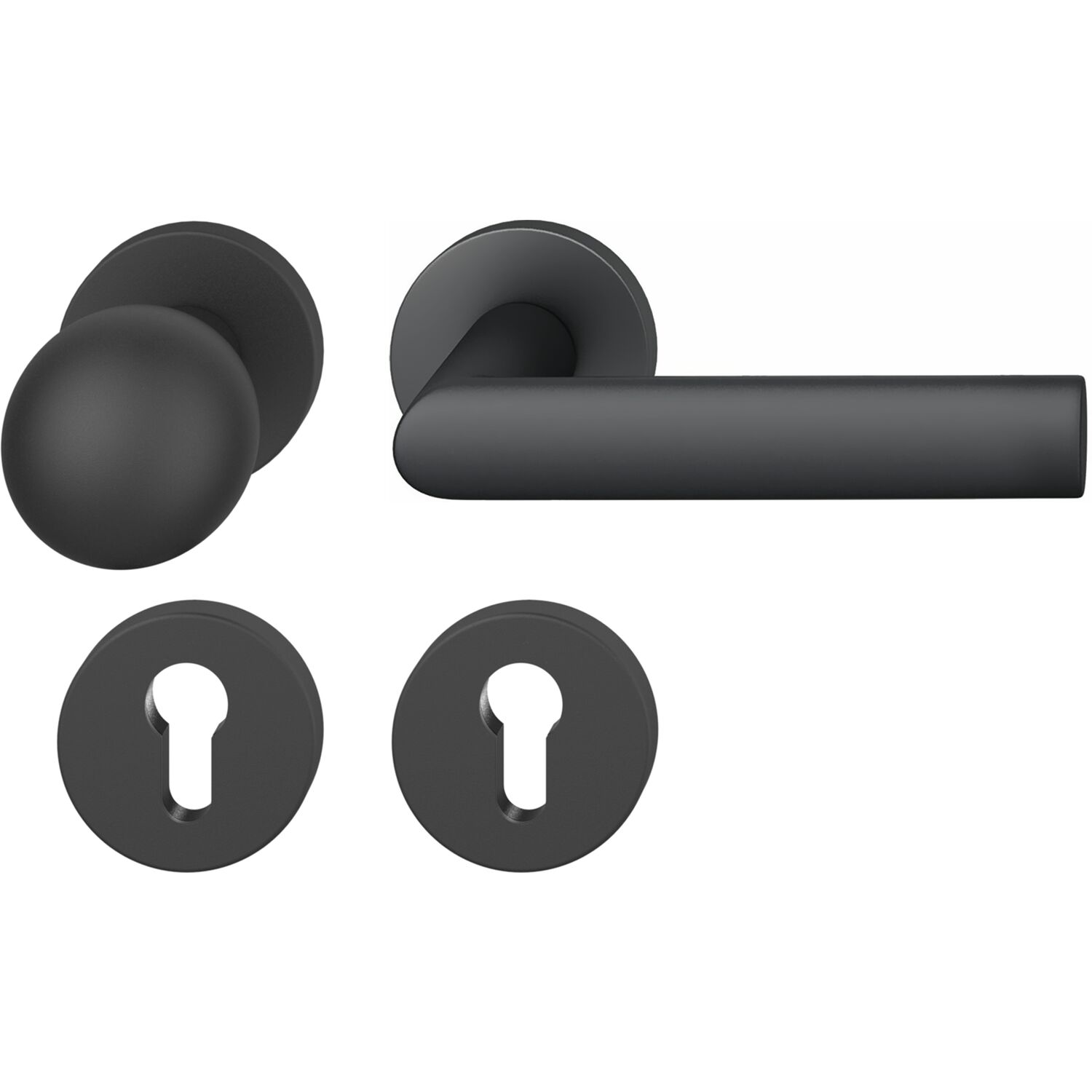 FSB Wechselgarnitur 12 1108 ASL auf Rosette PZ, Knopf drehbar, schwarz matt