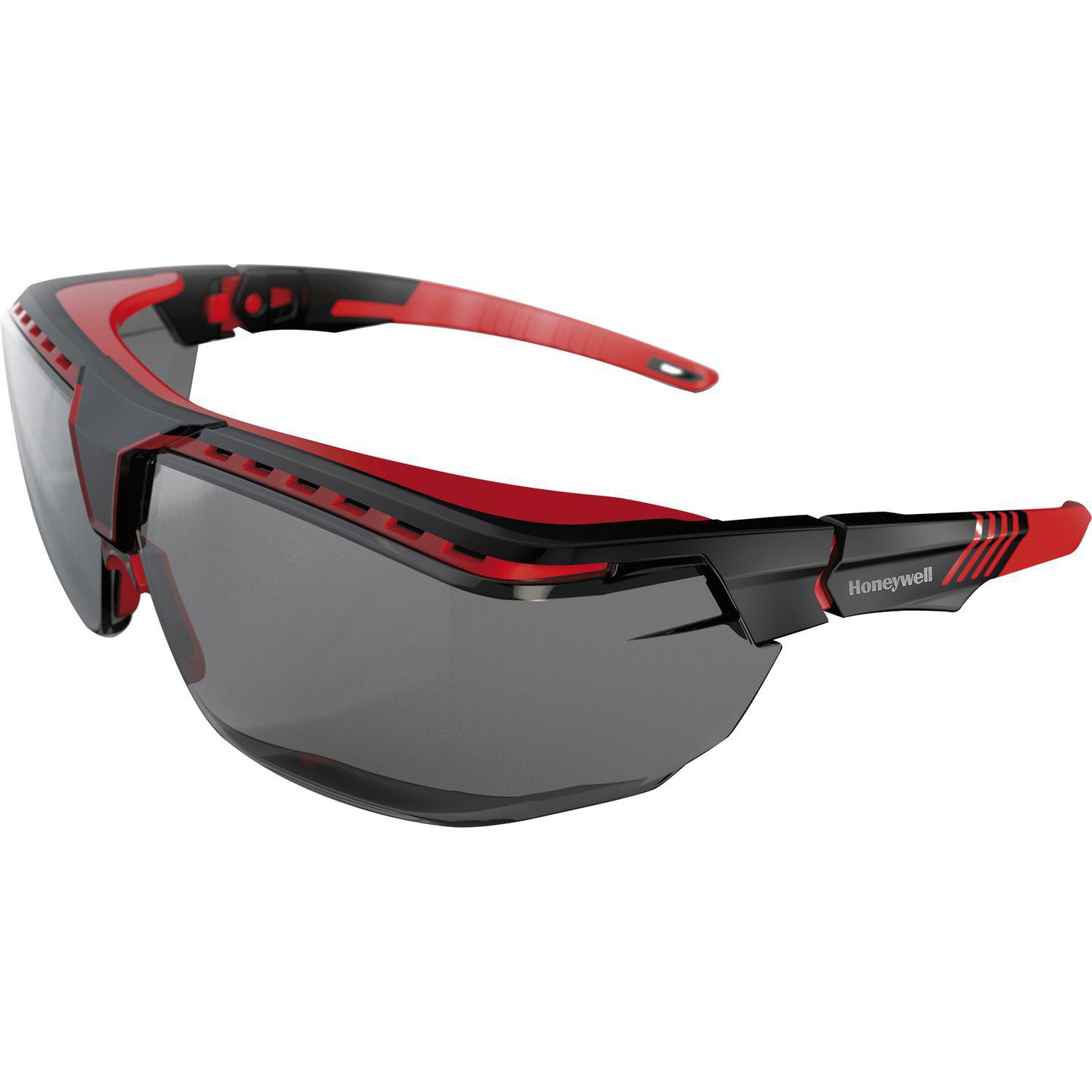 Honeywell Schutzbrille Avatar OTG graue Sichtscheibe Rahmen schwarz/rot ()
