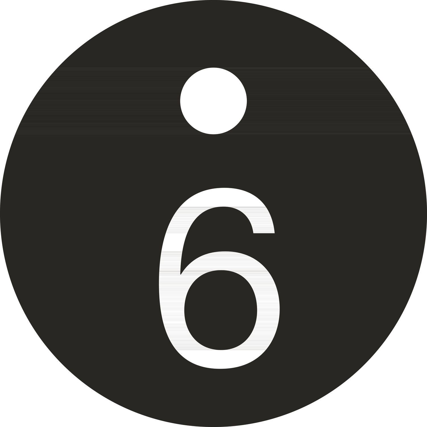 Schlüsselnummer - ø 25, Nummer 6, Aluminium schwarz eloxiert