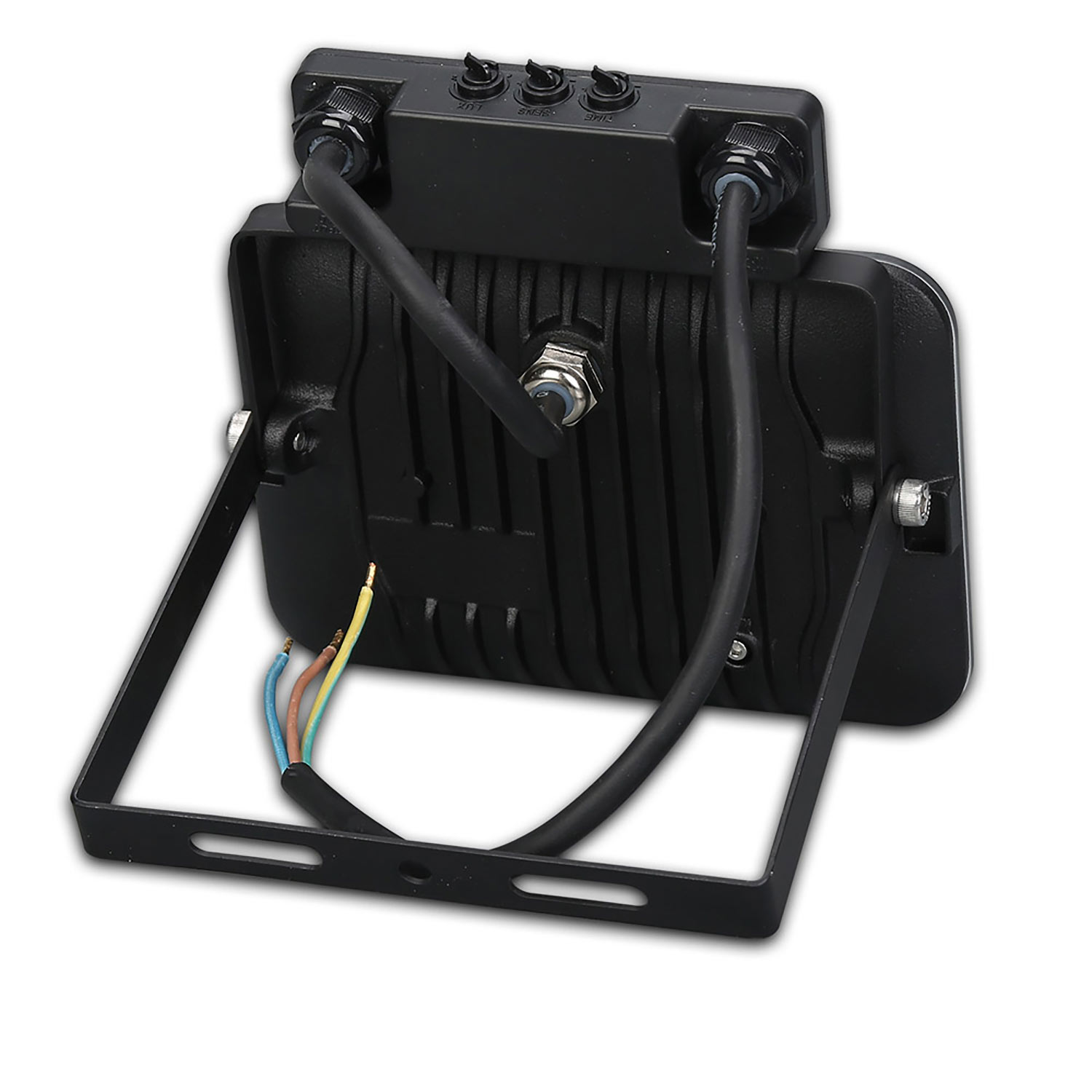 ISOLED LED Fluter mit PIR-Bewegungssensor 30W neutralweiß schwarz IP65