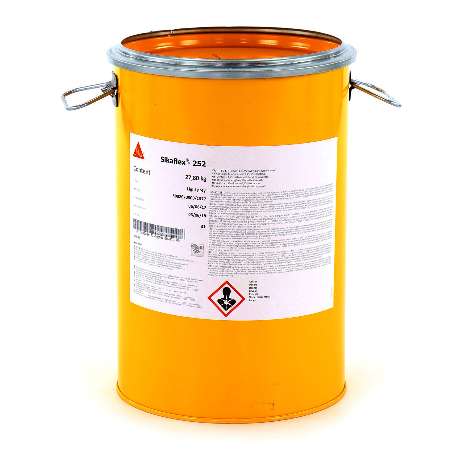 Sika Konstruktionsklebstoff SIKA Sikaflex 252 1-K-PU-Klebstoff 23 Liter grau
