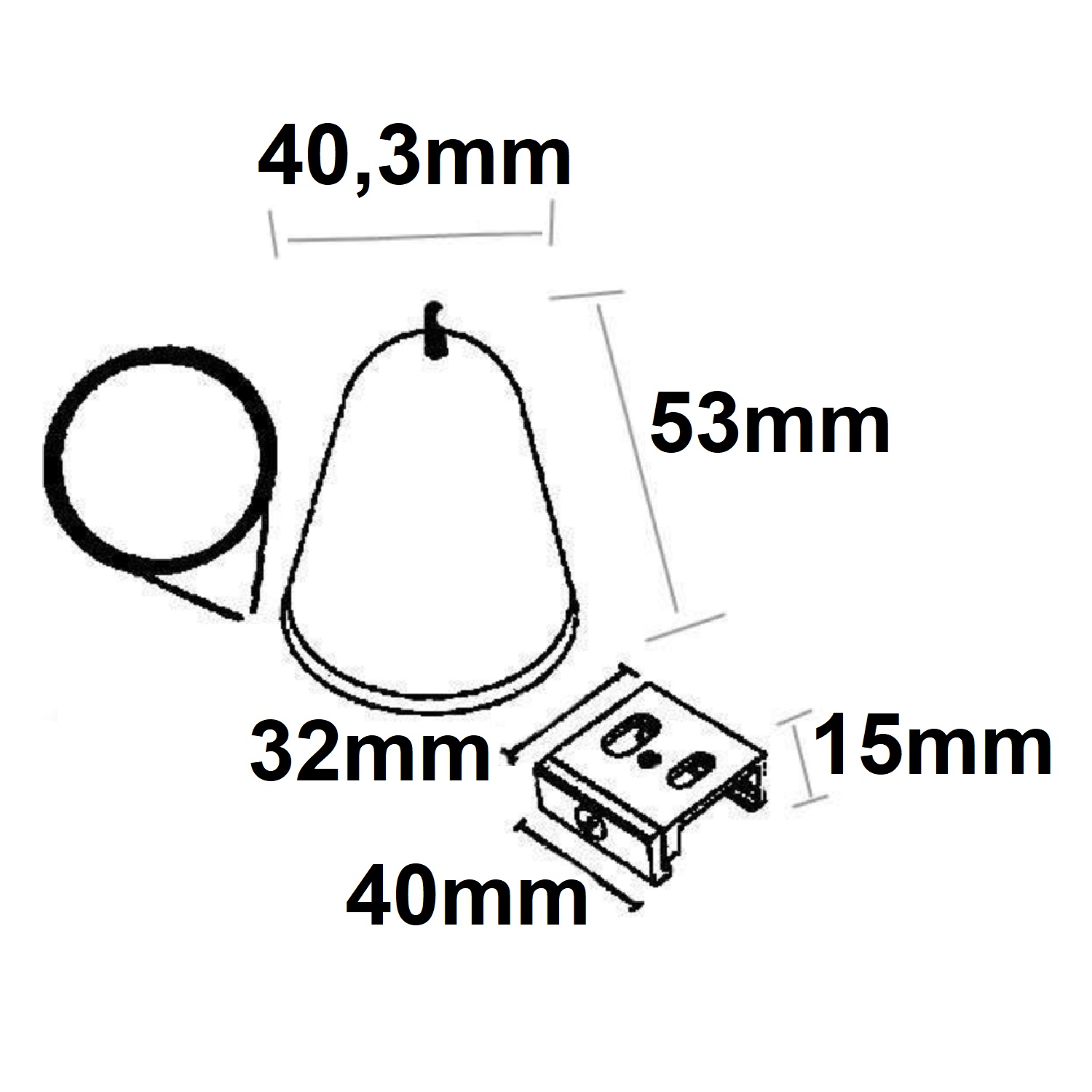 ISOLED 3-Phasen DALI Schiene Seilabhängung mit Gegenstück inkl. Baldachin & Stahlseil weiß 1 Stück
