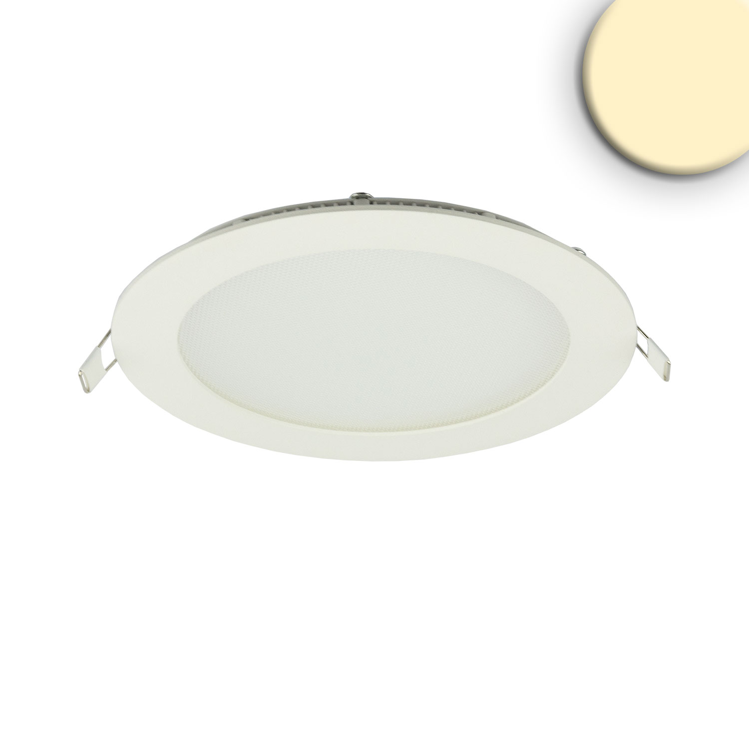 ISOLED LED Downlight 12W rund ultraflach blendungsreduziert weiß warmweiß dimmbar CRI90
