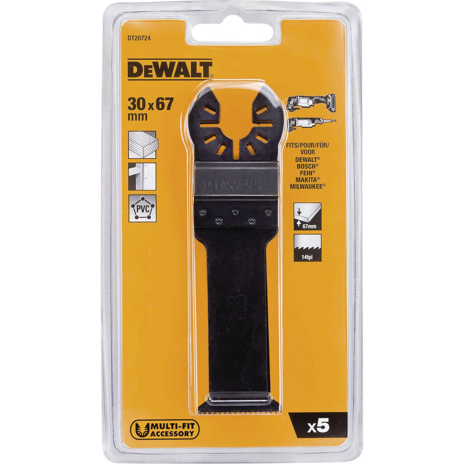 DeWalt Multi Tool Sägeblatt DT 20724 Breite 30mm Länge 67mm (5 Stück)