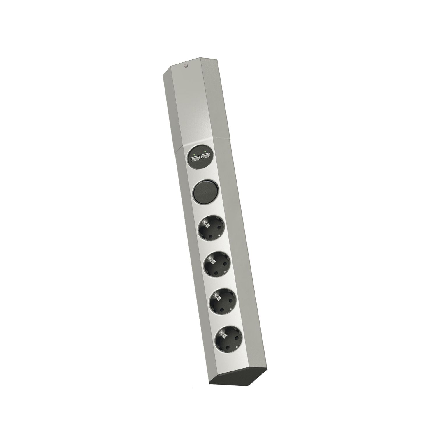 BACHMANN Steckdosenleiste Casia 4-fach Schukosteckdose + USB, Edelstahl Effekt BACHMANN Steckdosenleiste Casia 4-fach Schukosteckdose + USB, Edelstahl Effekt