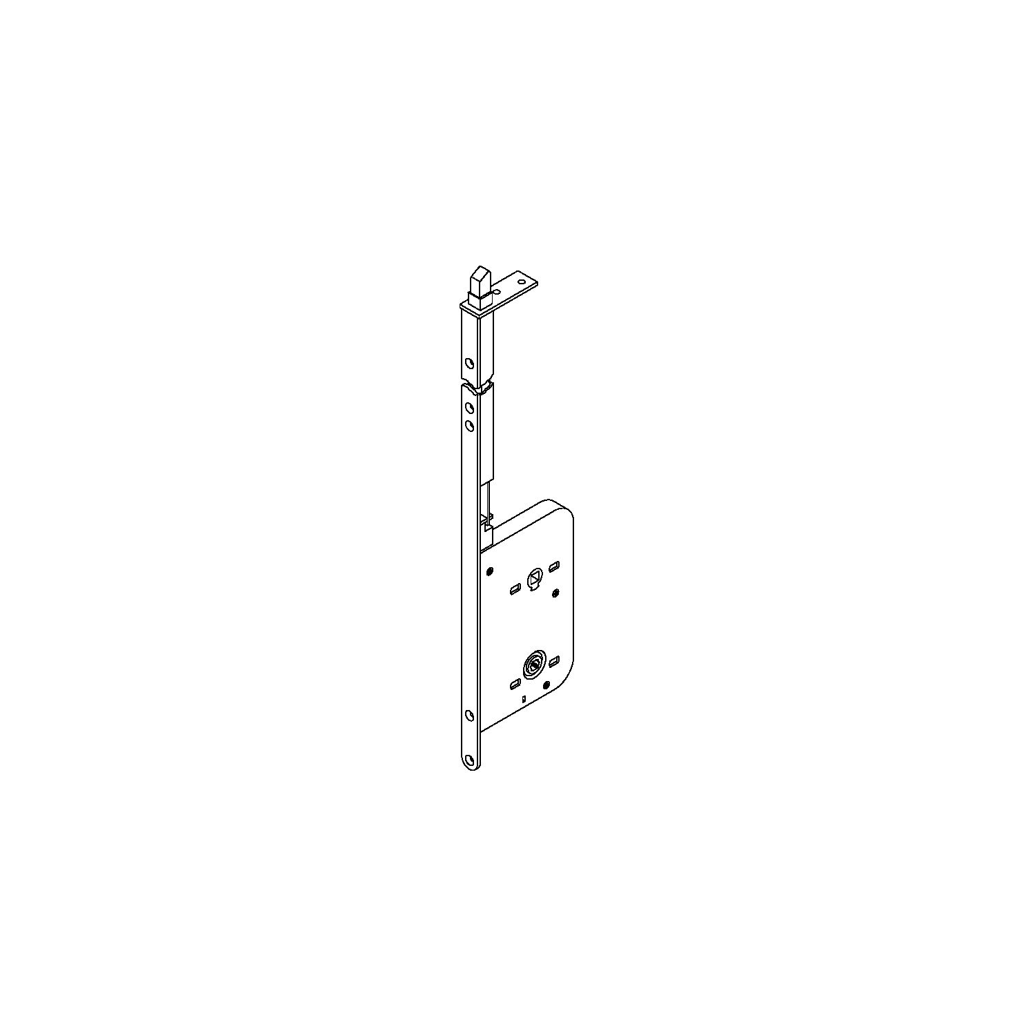 Schiebetür Stangenschloss Silent Stop, WC, DM 60, Stulp 315 x 16 mm, verzinkt