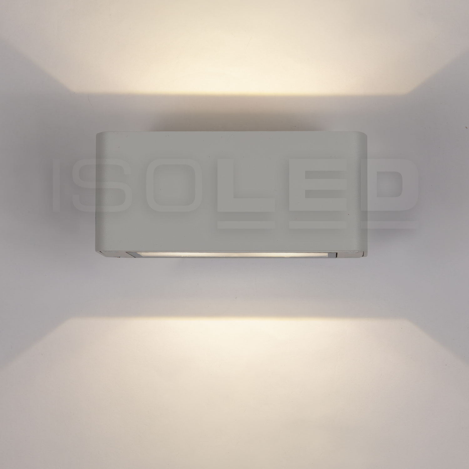 ISOLED LED Wandleuchte Up&Down 4x3W CREE IP54 silbergrau warmweiß