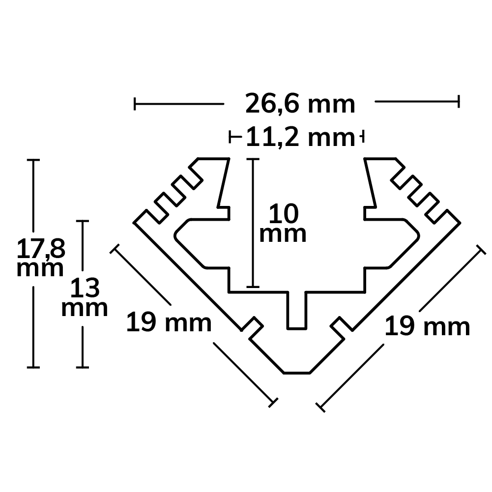 ISOLED LED Montageprofil ECK10 eloxiert L: 200cm