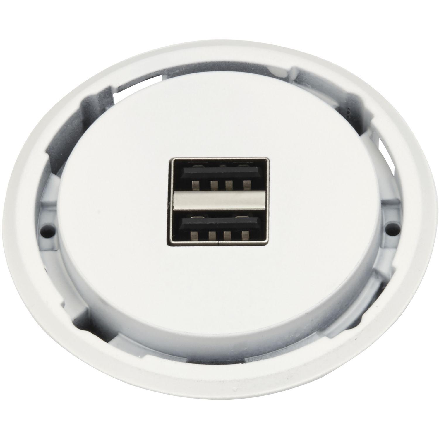 EVOline One 2fach USB Charger A+A weiß DM 59 mm