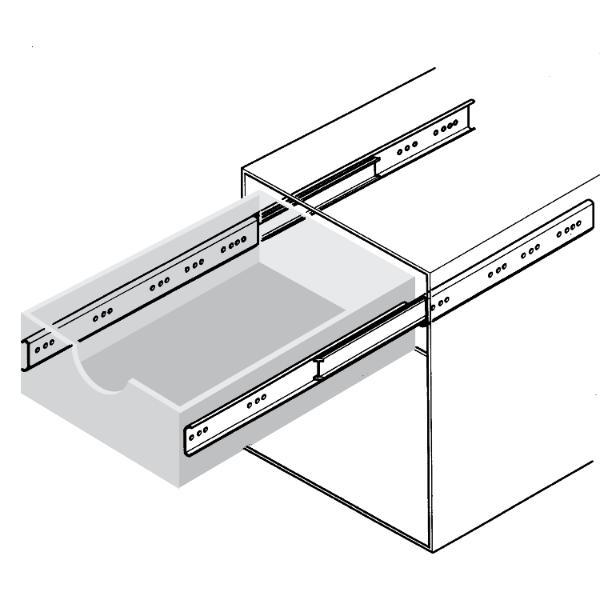 Accuride 2601 Kugelkäfigführung - Vollauszug, Länge 250 mm, Stahl verzinkt Accuride 2601 Kugelkäfigführung - Vollauszug, Länge 400 mm, Stahl verzinkt