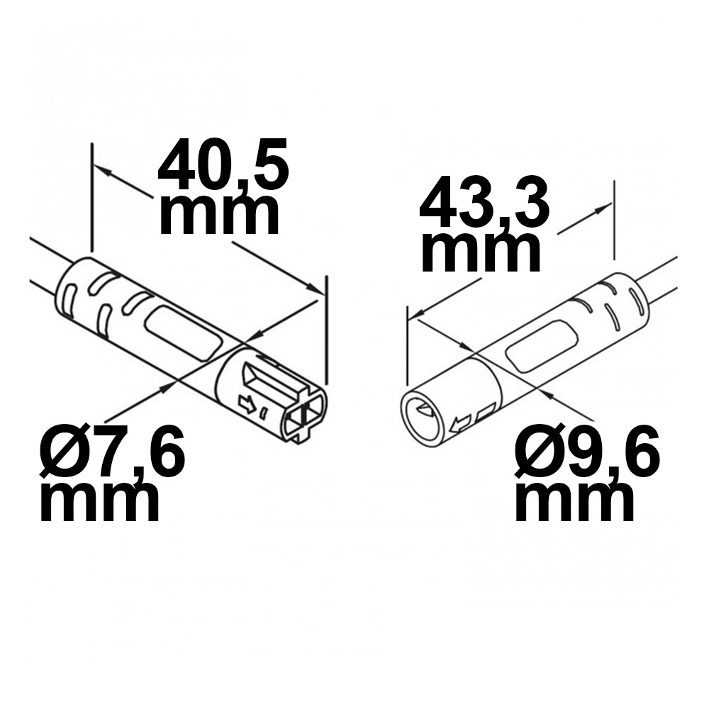 ISOLED Mini-Plug Verlängerung male-female 1m 2x0,75 IP54 weiß-grün max. 48V/6A