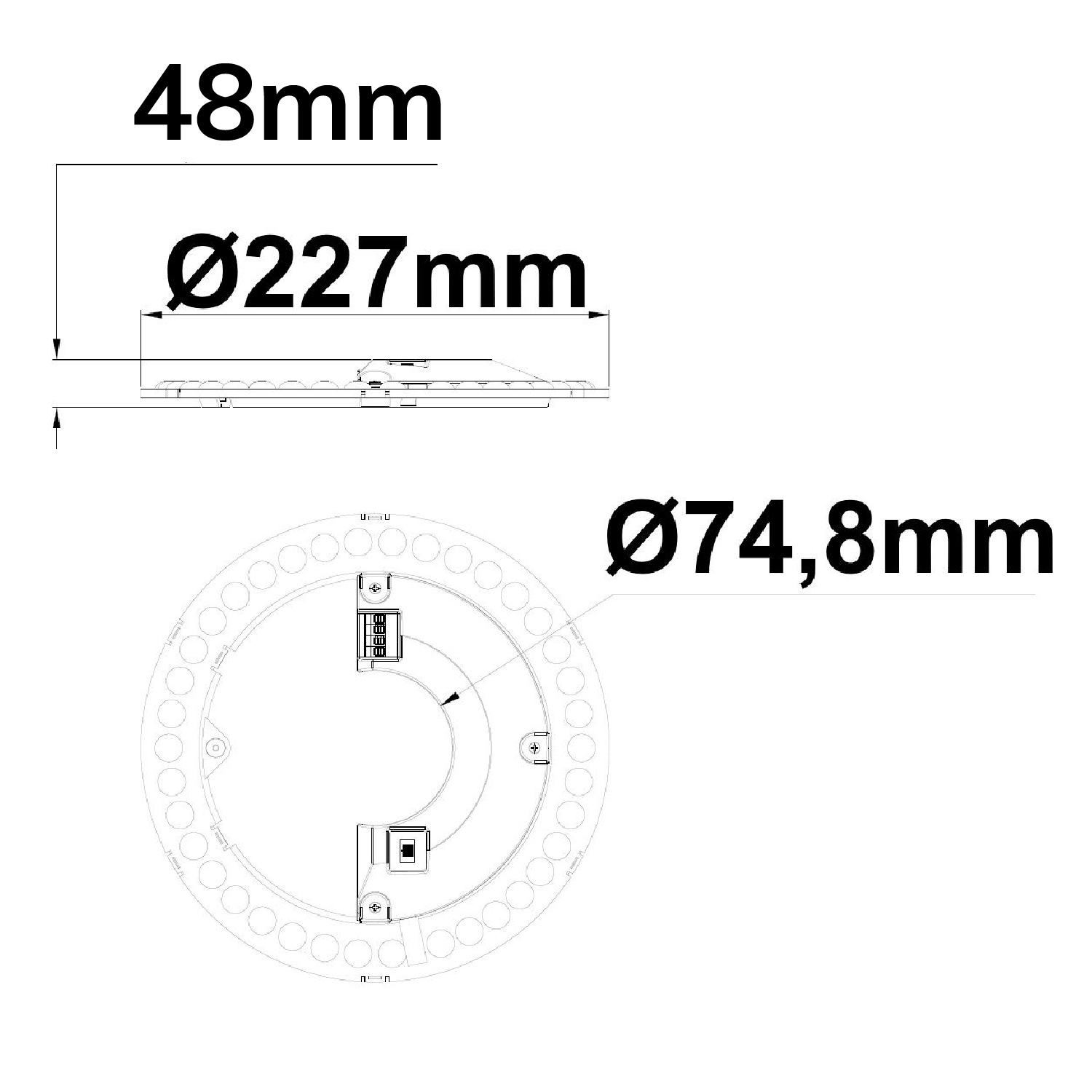 ISOLED LED Umrüstplatine 227mm 15W 150 lm/W mit Haltemagnet Color 3000|4000|6000K dimmbar
