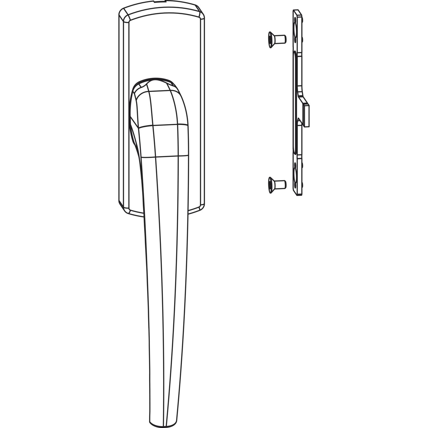 Maco #455694 SKB-Z Drehgriff für Aufsatzgetriebe rechts Aluminium weiß beschichtet
