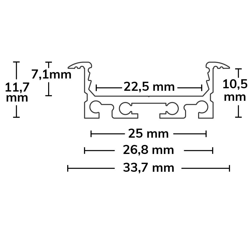 ISOLED LED Einbauprofil DIVE24 FLAT Aluminium weiß pulverbeschichtet RAL9010 200cm