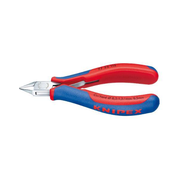 Knipex Elektronik-Seitenschneider 7752 DIN 9654 spitz-flach kleine Facette 115mm