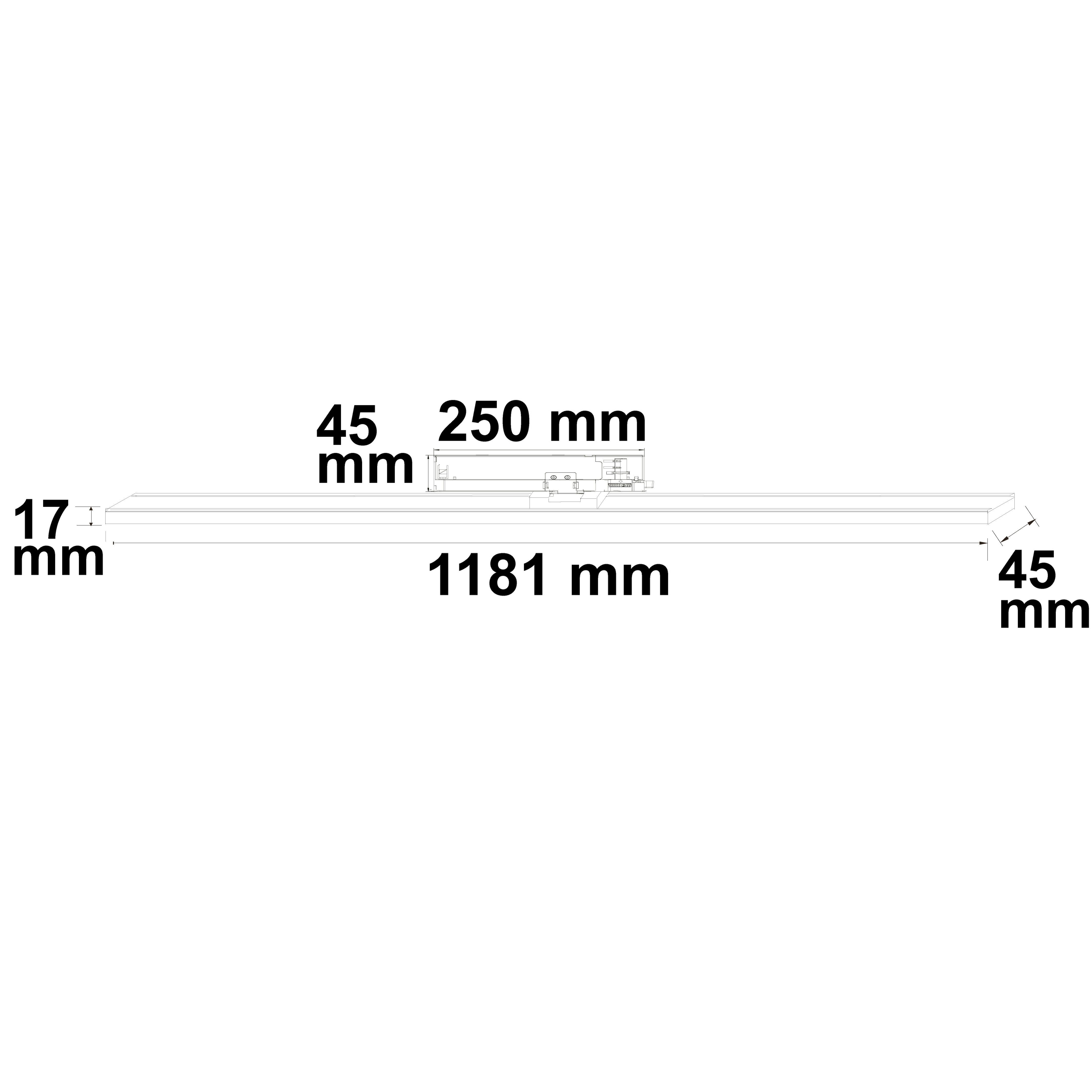 ISOLED 3-PH Linearleuchte prismatisch 120cm 42-56W schwarz 3000|3500|4000K CRI90