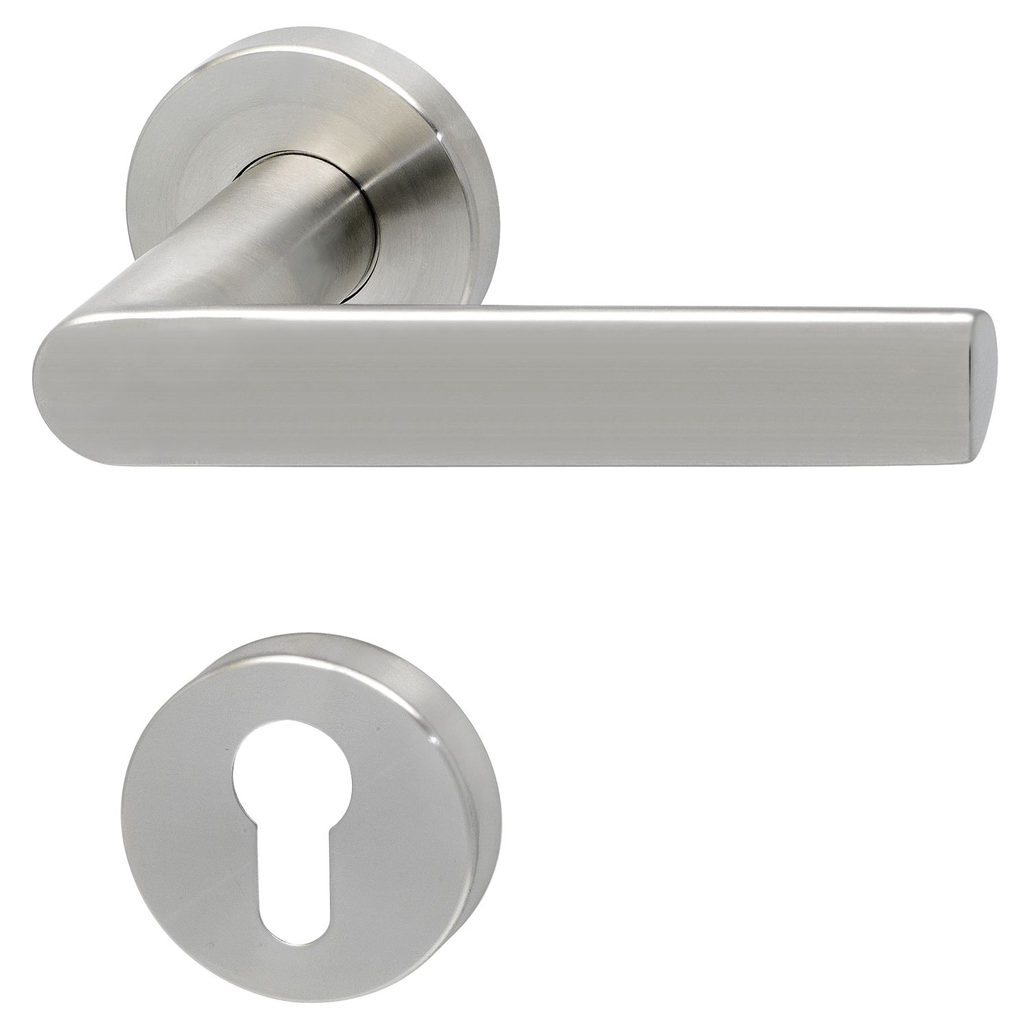 SOLIDO Drückergarnitur DOVER - auf Rosette PZ, 38 - 45, Edelstahl matt