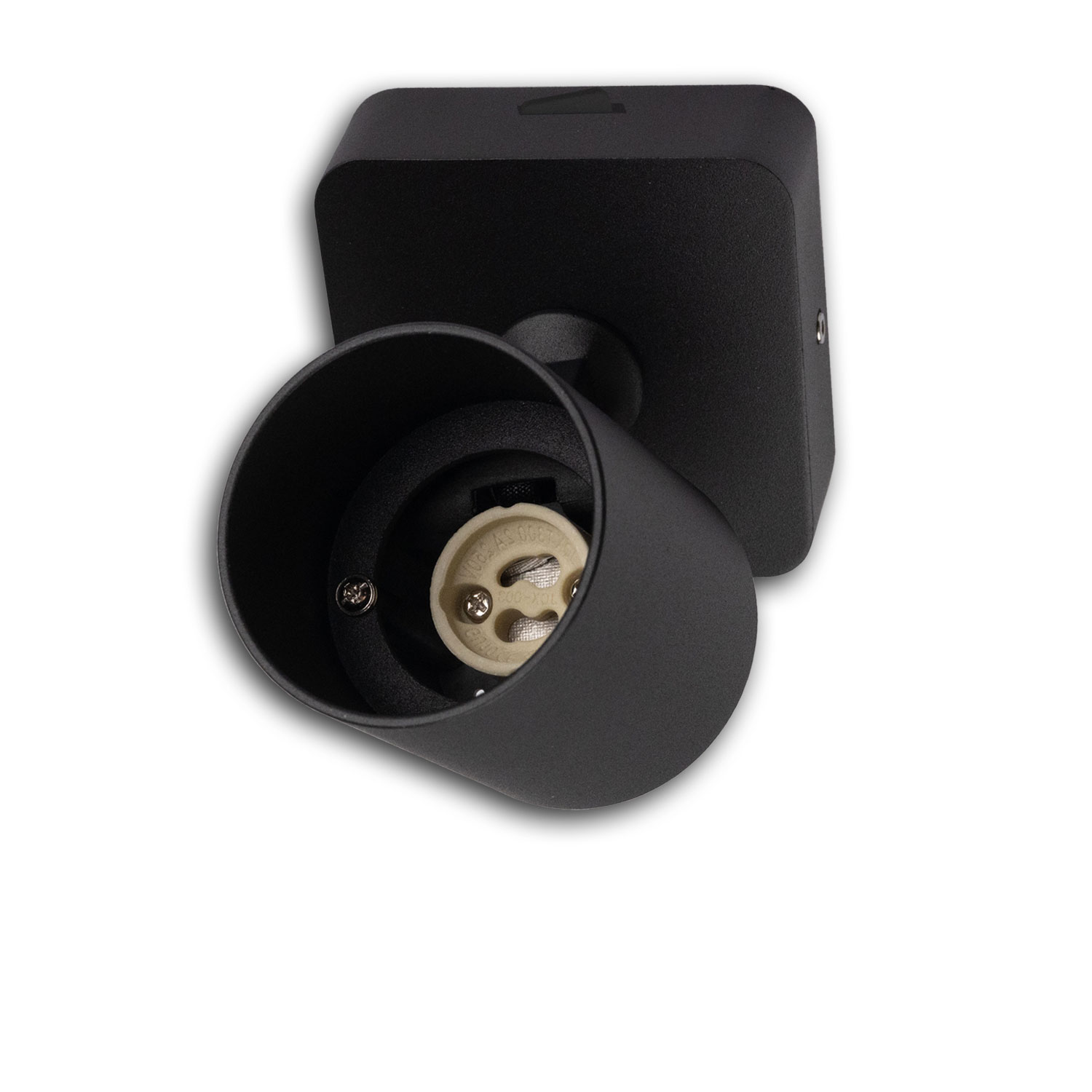ISOLED Wand-/Deckenleuchte GU10 Single IP20 schwarz mit Ein/Aus- Schalter exkl. Leuchtmittel