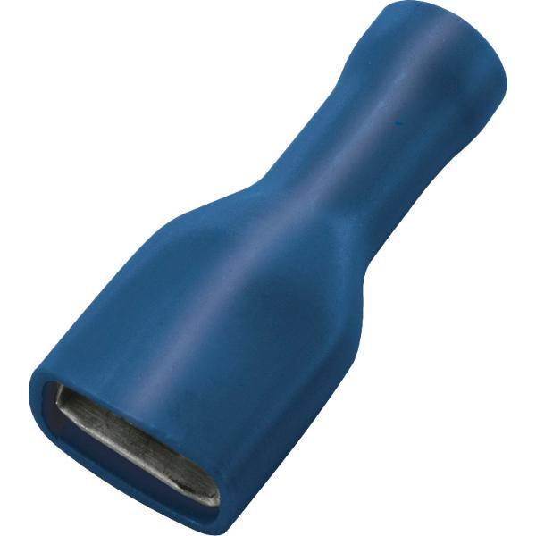 Flachsteckhülse 6.3x0,8 Querschnitt 1 - 2,5 mm² vollisoliert blau