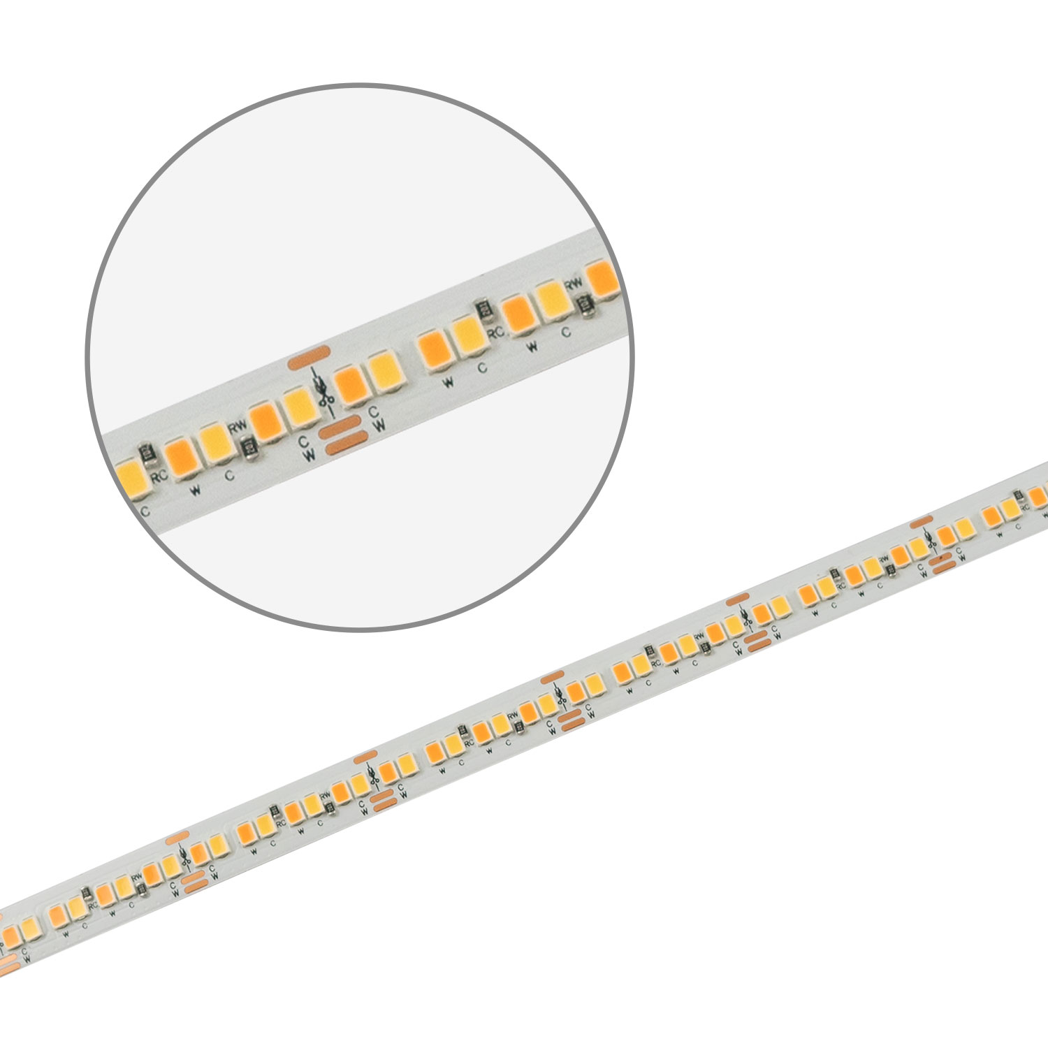 ISOLED LED HEQ918/940 Linear CCT Flexband 48V DC 6W ww + 6W nw IP20 130 lm/W 5m Rolle 256 LED/m