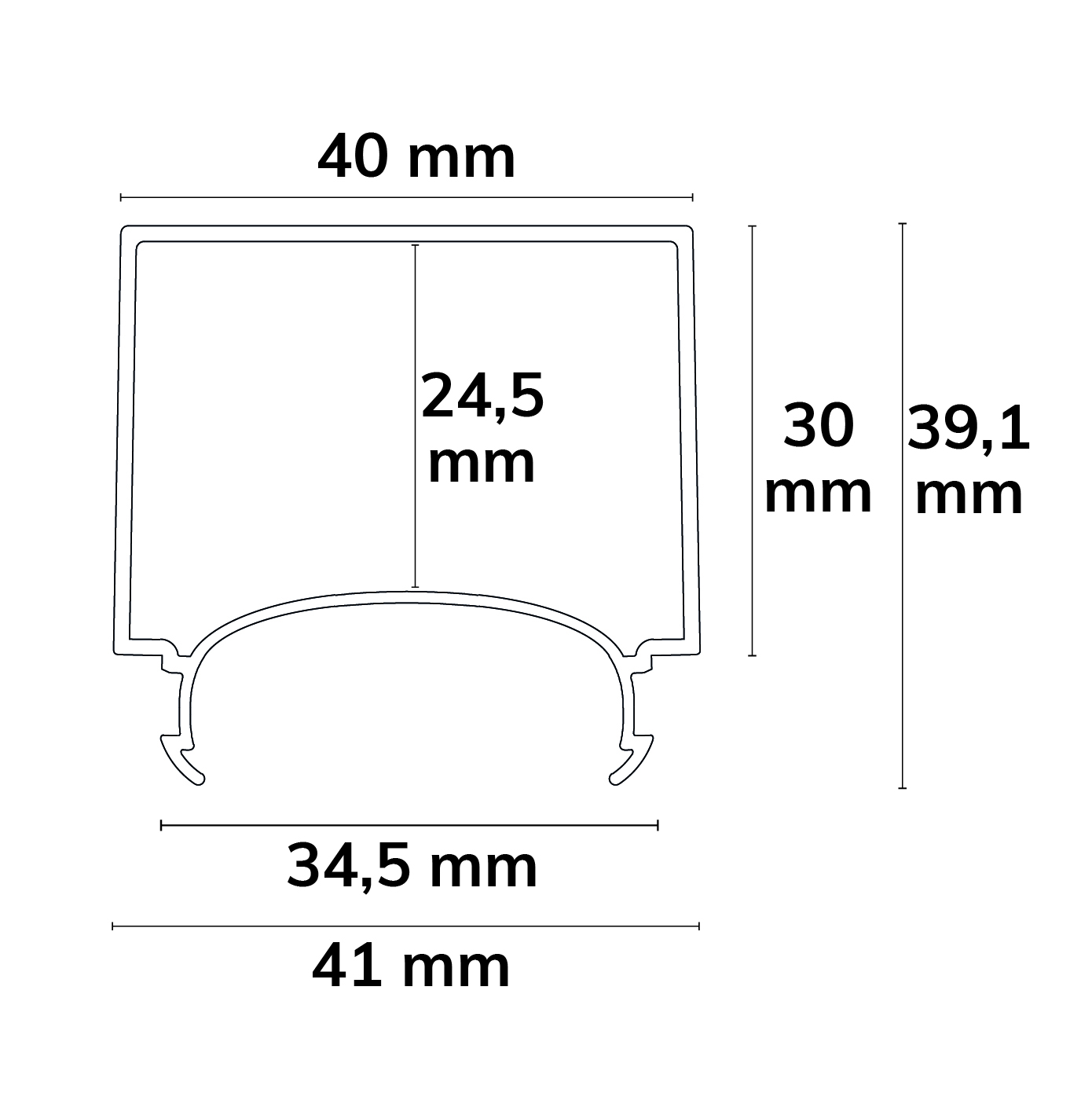 ISOLED Abdeckung COVER63 opal+ U-Form für Profil LAMP30 V1+V2 200cm