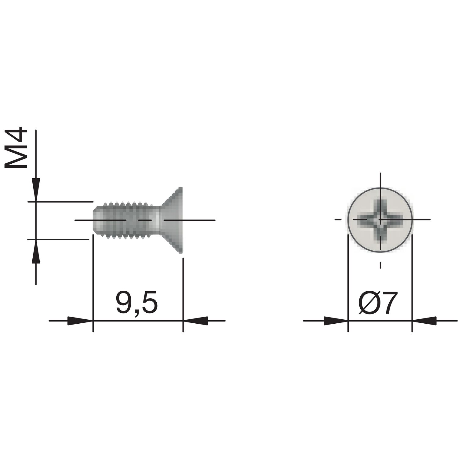 Maori Spezialschraube, 4x9,5 mm, Stahl verzinkt