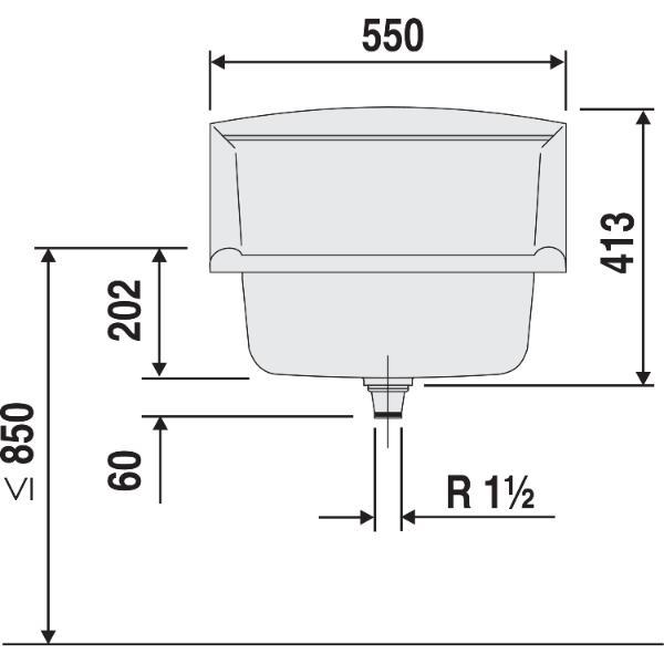 solido Wand-Ausgussbecken multiset 7121.01 Kunststoff Weiß