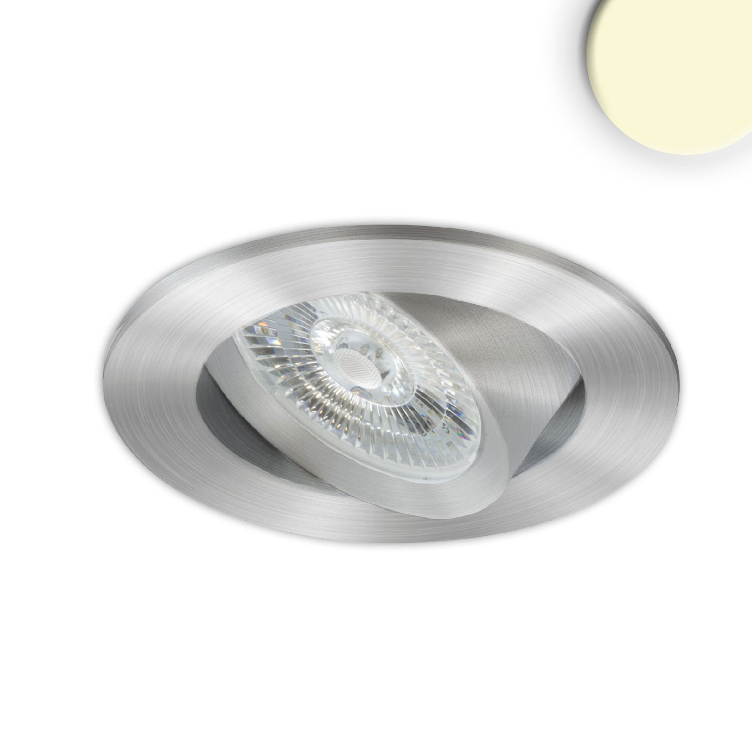 ISOLED LED Einbauleuchte Slim68 Alu gebürstet rund 9W warmweiß dimmbar