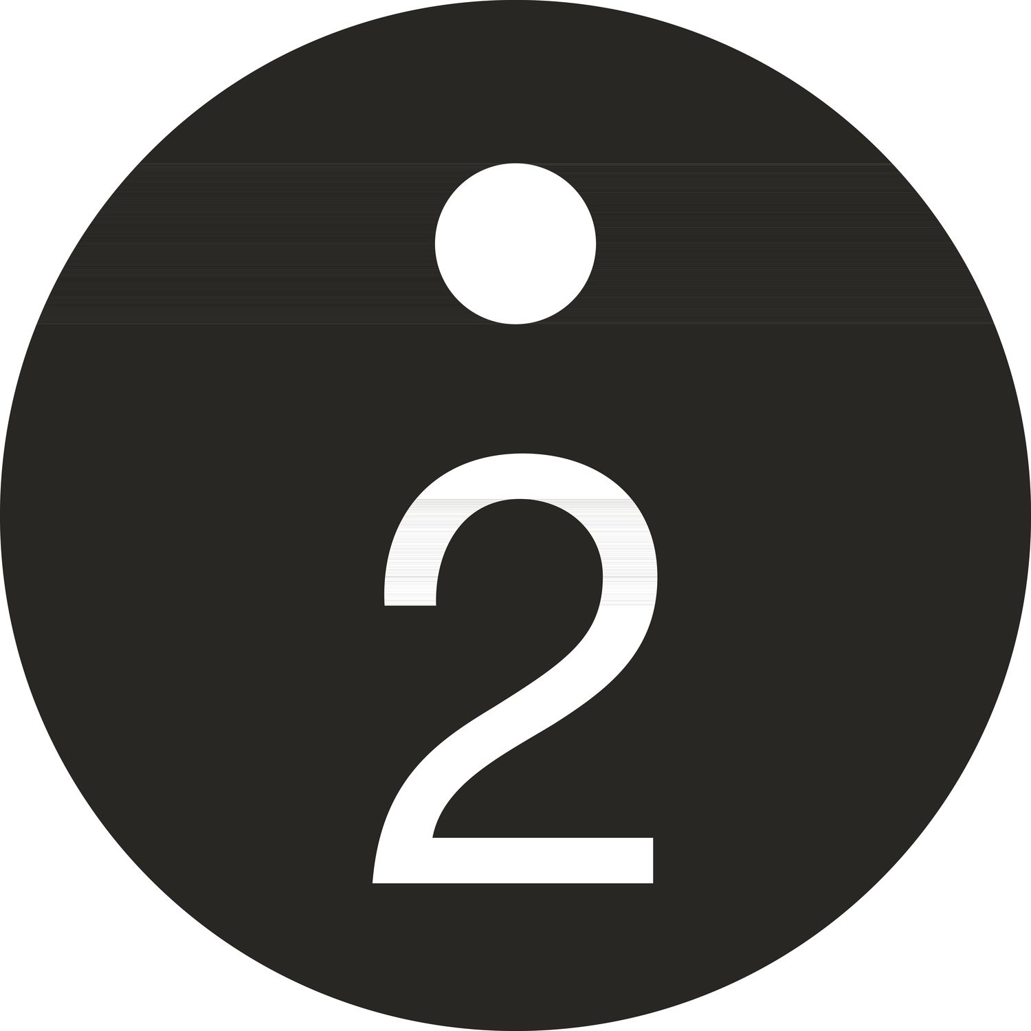Schlüsselnummer - ø 25, Nummer 2, Aluminium schwarz eloxiert