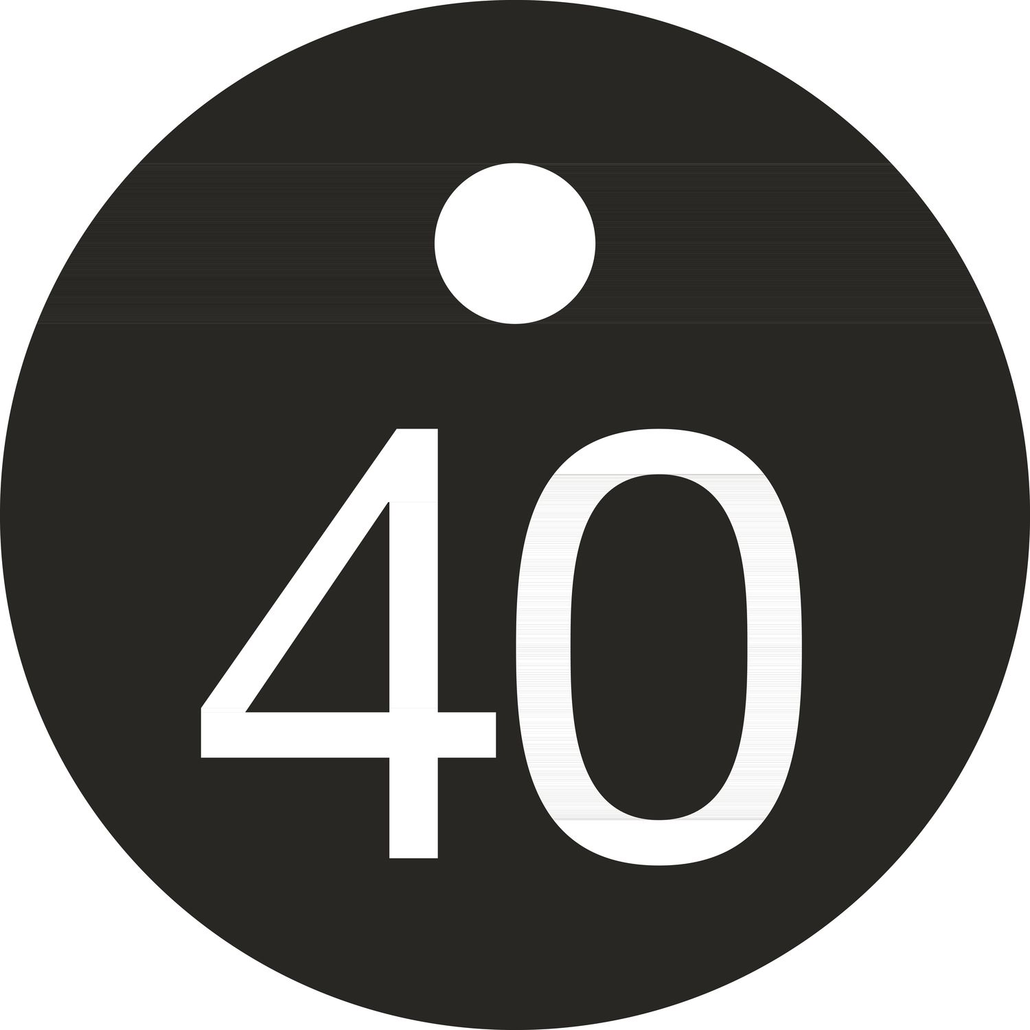 Schlüsselnummer - ø 25, Nummer 40, Aluminium schwarz eloxiert