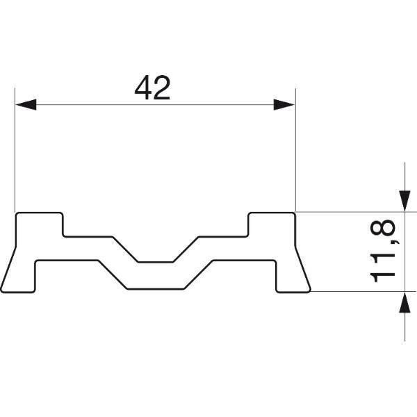 Maco #454826 Fiber-Therm Aufsatzschiene für Fixflügel L=2000 B=42 mm GFK silber (454826)
